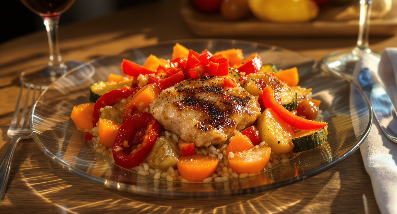 Freezer-Friendly Chicken & Roasted Vegetable Bake