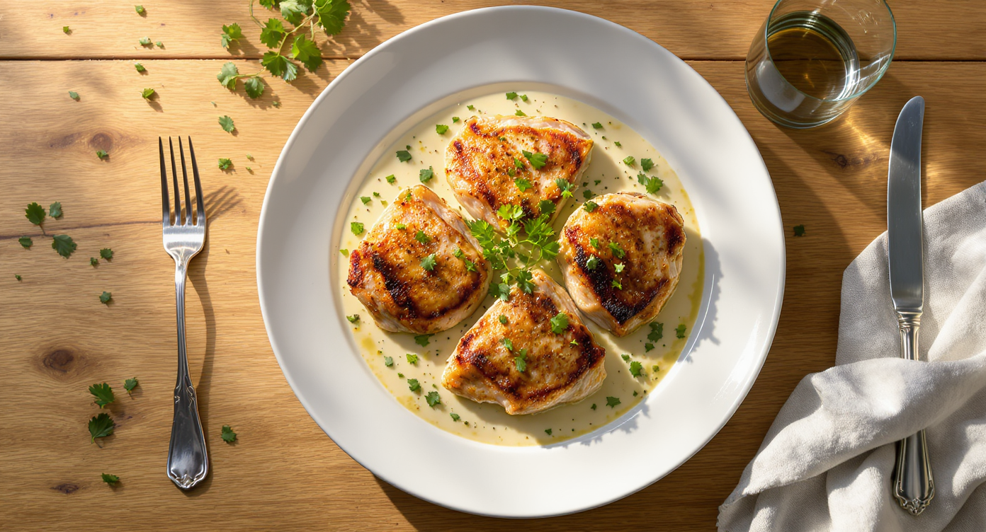 Chicken with Tarragon Cream Sauce (Poulet à l’Estragon)