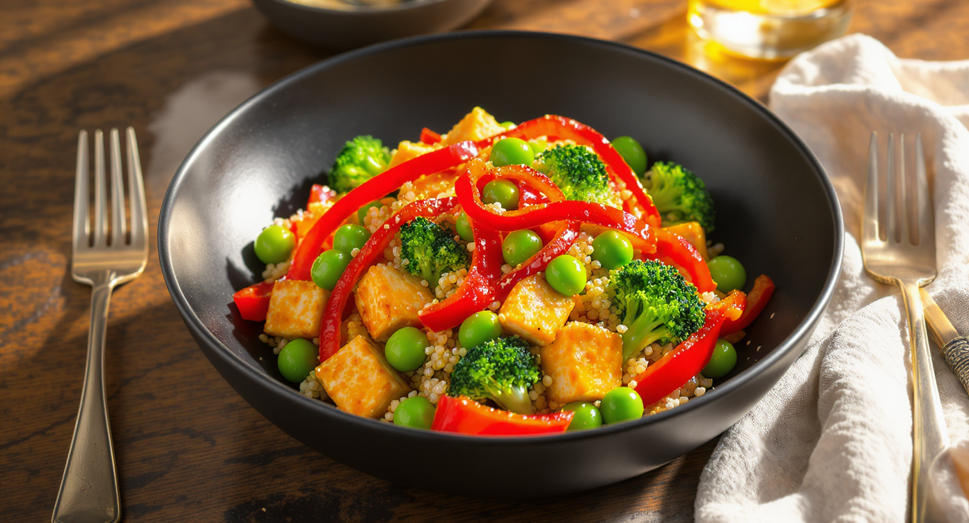 Vegan High-Protein Tofu & Edamame Wok Stir-Fry (Single Serving)