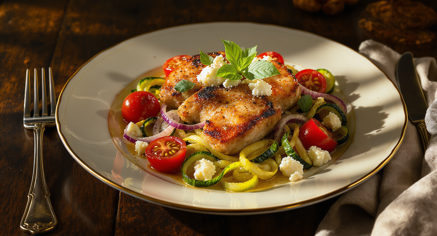 Scandalous Kiss Cam Keto Skillet – Foxborough Affair Chicken with Brined Zucchini Ribbons