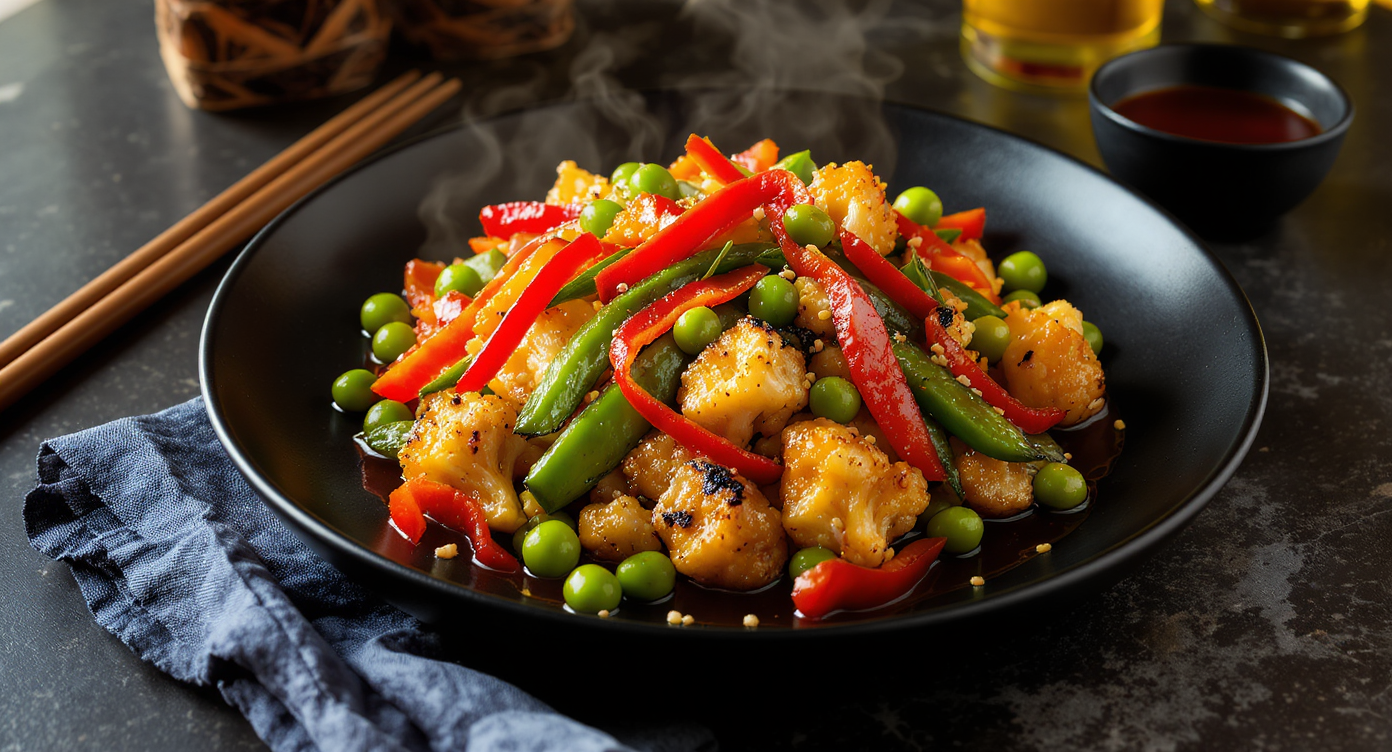 Foxborough Fireworks Stir-Fry – Wok-Hei Cauliflower & Charred Veggies