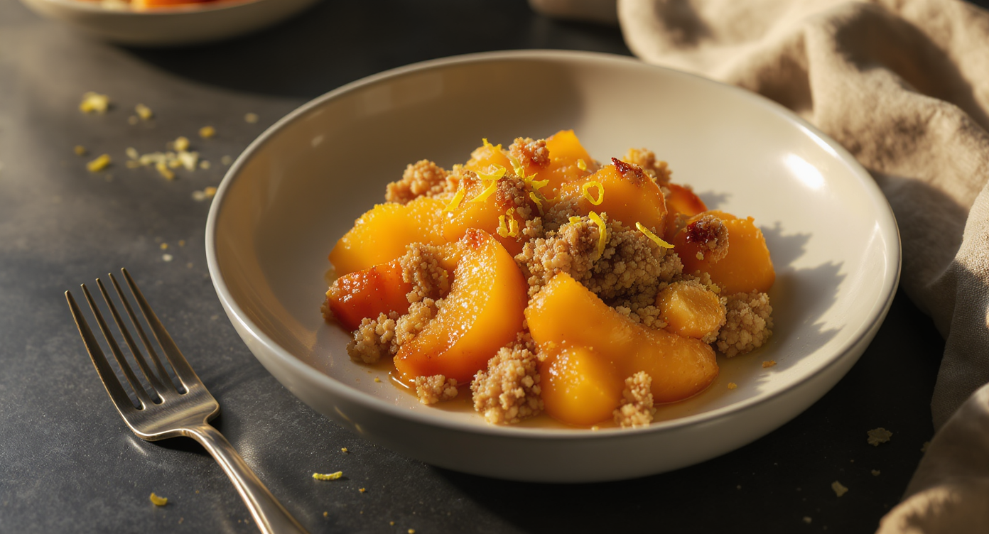 Viral Kiss Cam Summer Peach Crisp (Dairy-Free, Small Batch)