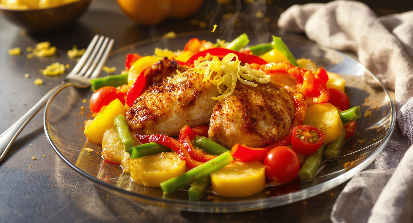 Electric Lemon-Garlic Chicken & Vibrant Summer Veggies (Inspired by a Viral Kiss Cam)
