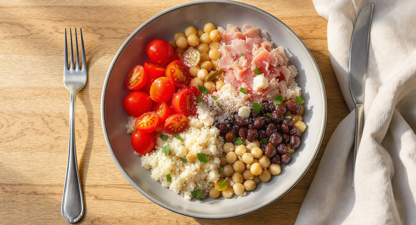 High-Protein Tuna Couscous Power Bowl (Hotel Room Edition)