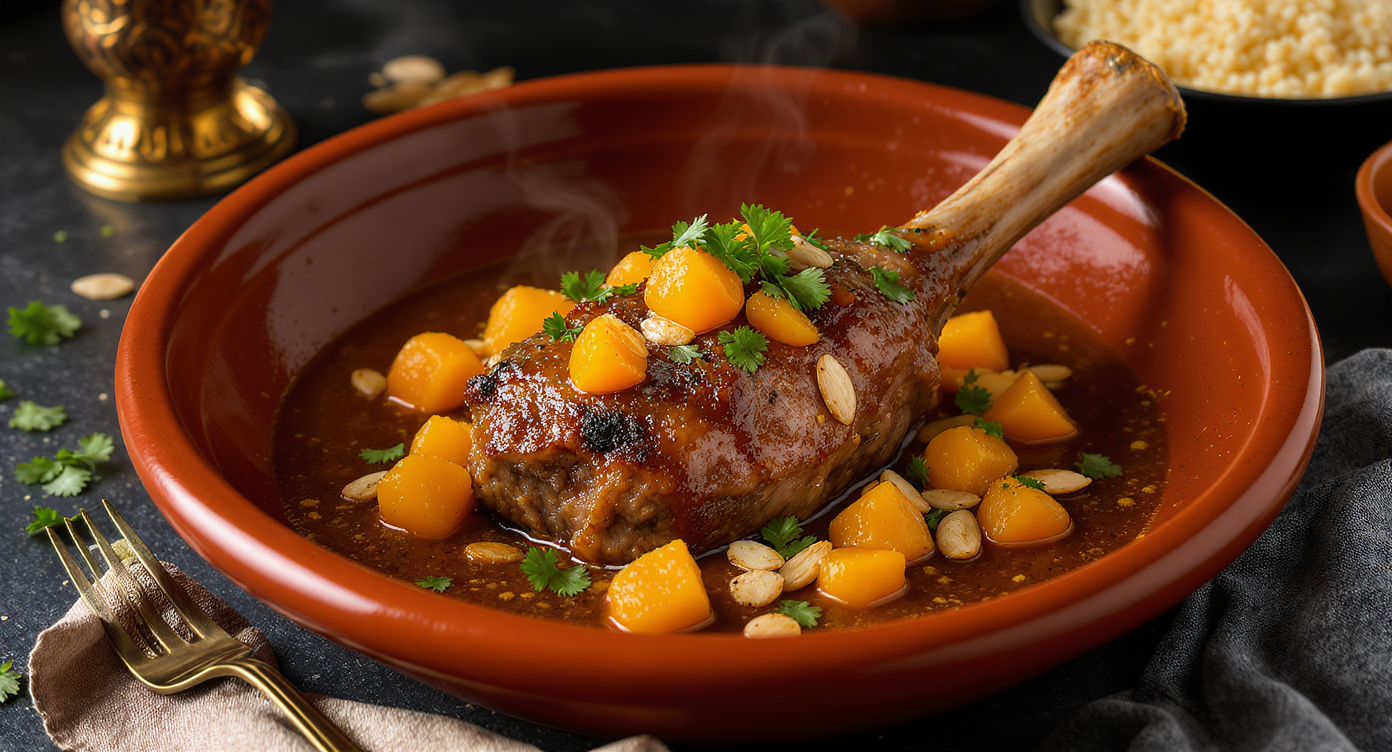 Moroccan Braised Lamb Shank with Apricots