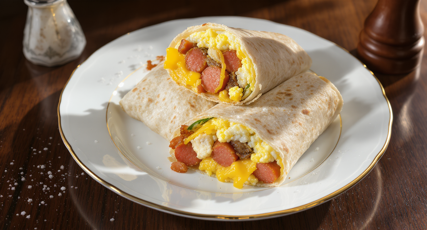 Keto Breakfast Wraps with Chicken, Hotdog, and Cheese