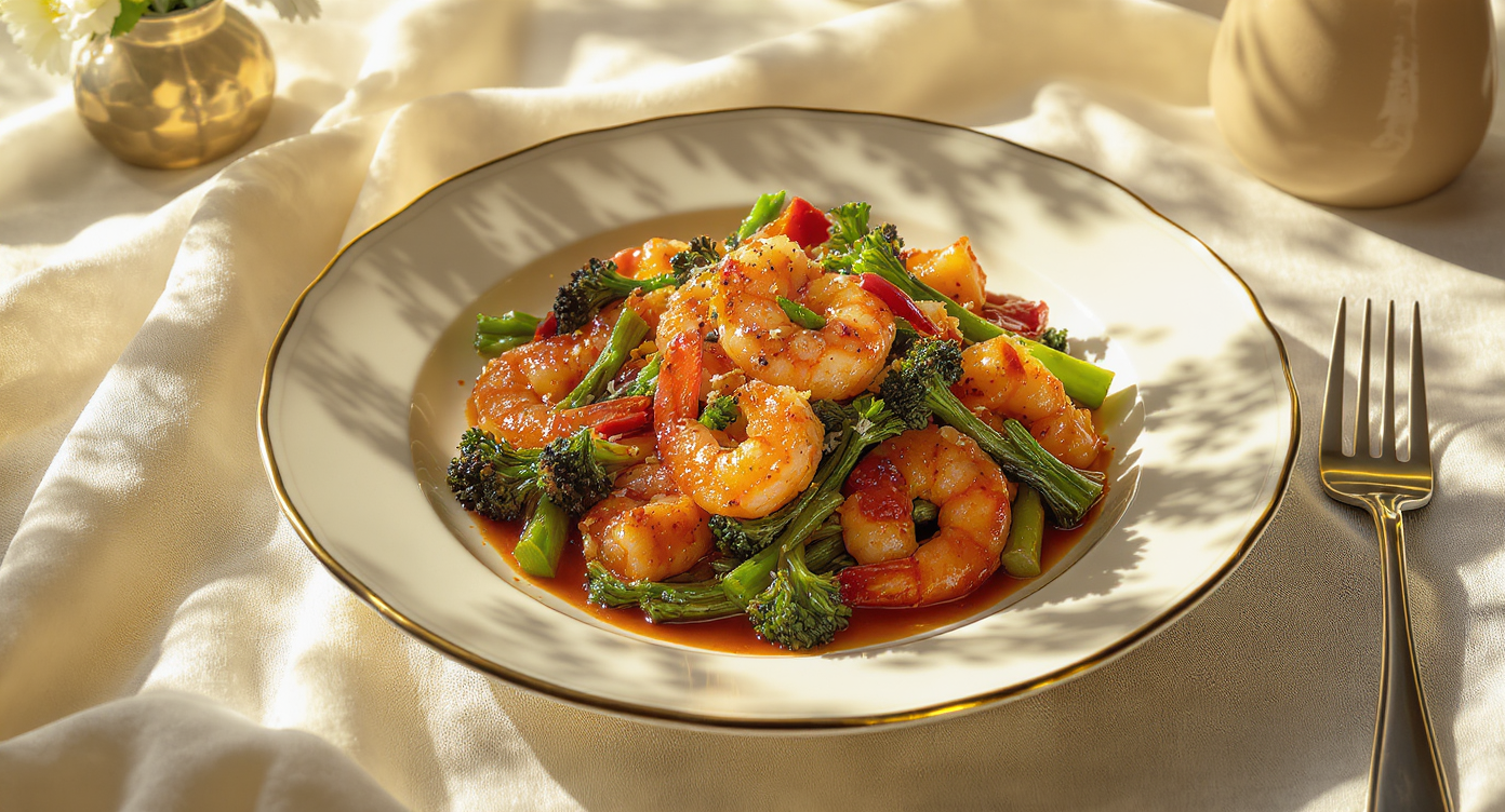 Chili Garlic Shrimp & Charred Broccolini Stir-Fry