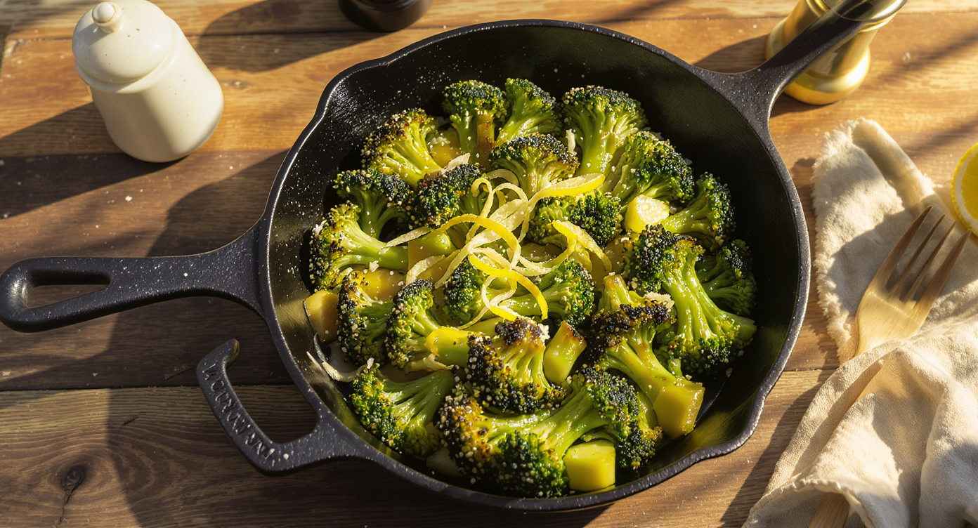 Charred Sesame Broccoli with Lemon & Garlic