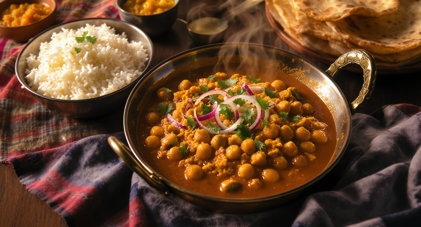 North Indian Chana Masala with Fragrant Basmati Rice