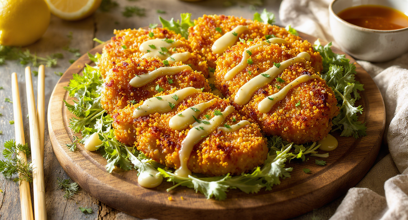 Crispy Chickpea “Chicken” Cutlets with Lemon-Herb Pan Sauce