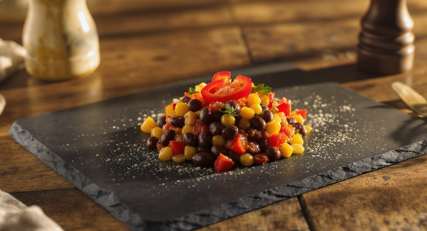 Smoky Black Bean, Corn & Pepper Taco Filling (3 Ingredients)