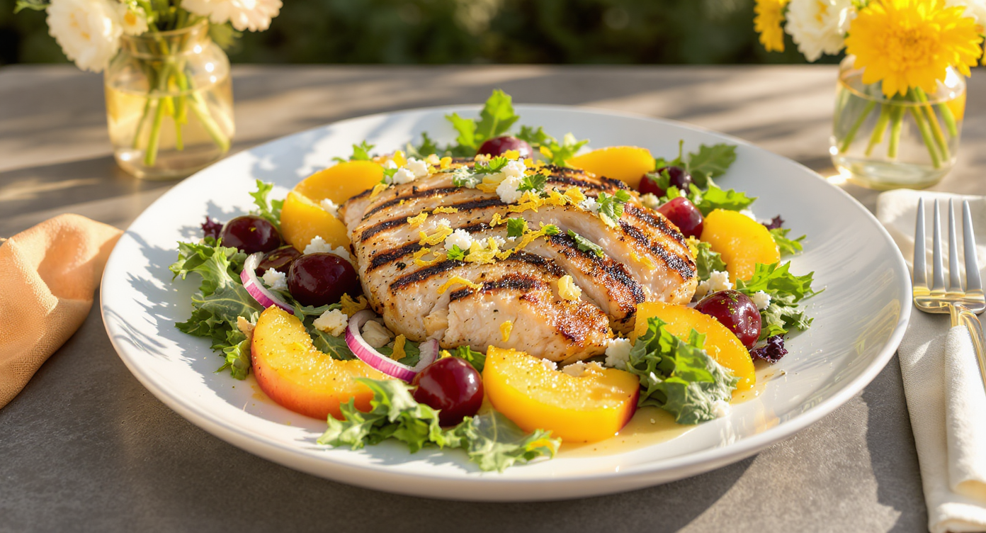 California Citrus & Herb Grilled Chicken with Summer Stone Fruit Salad