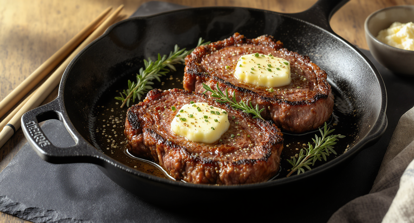 Perfect Pan-Seared Steak with Herb Butter