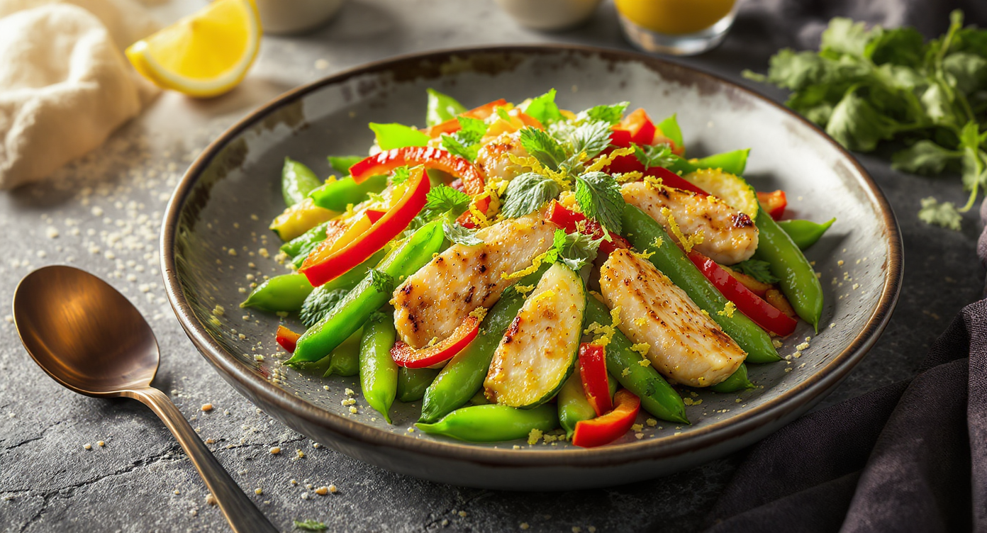 Summer Wok-Seared Chicken with Fresh Herbs and Lemon