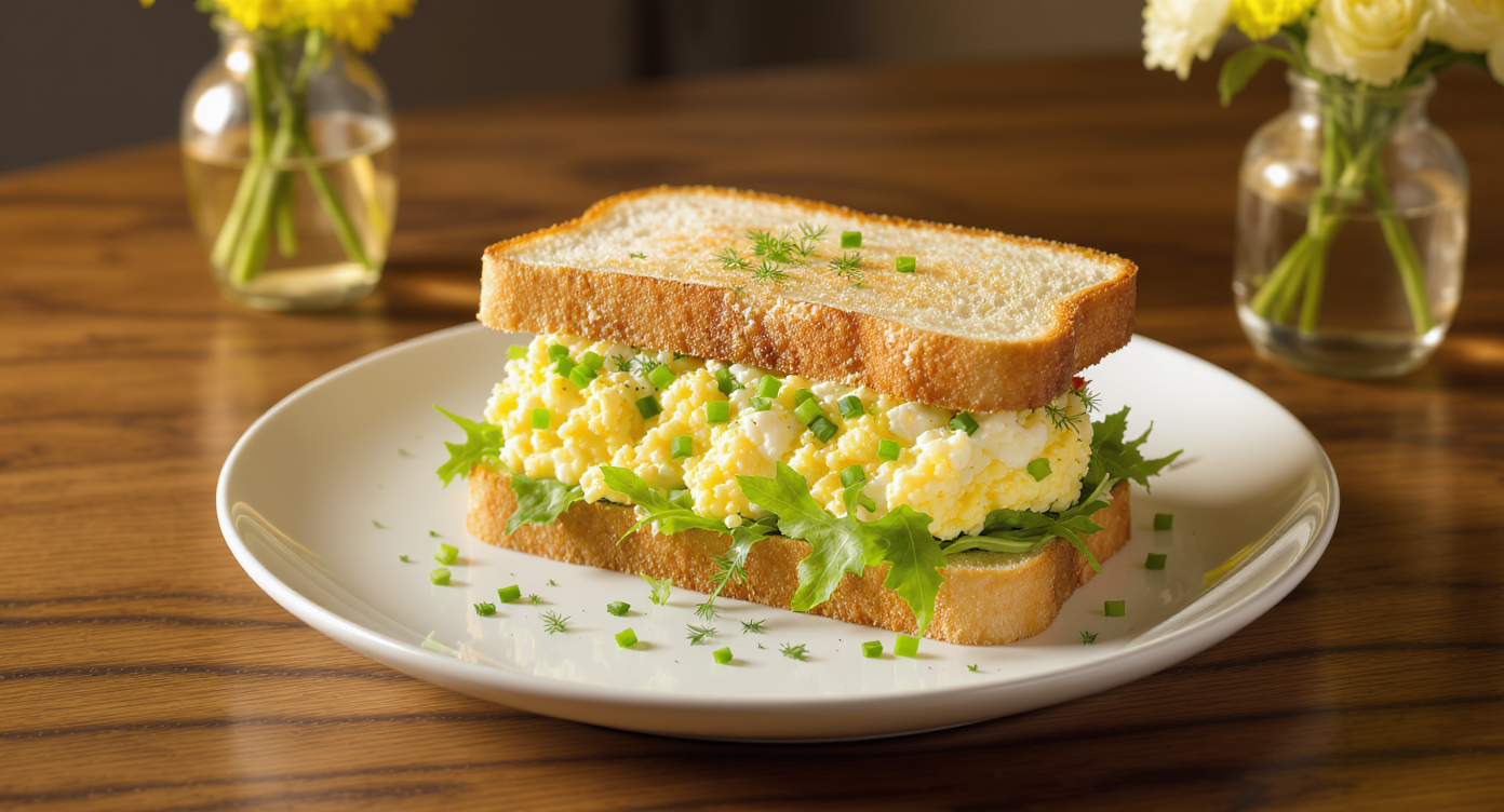 Dairy-Free Egg Salad Sandwich with Lemon & Herbs