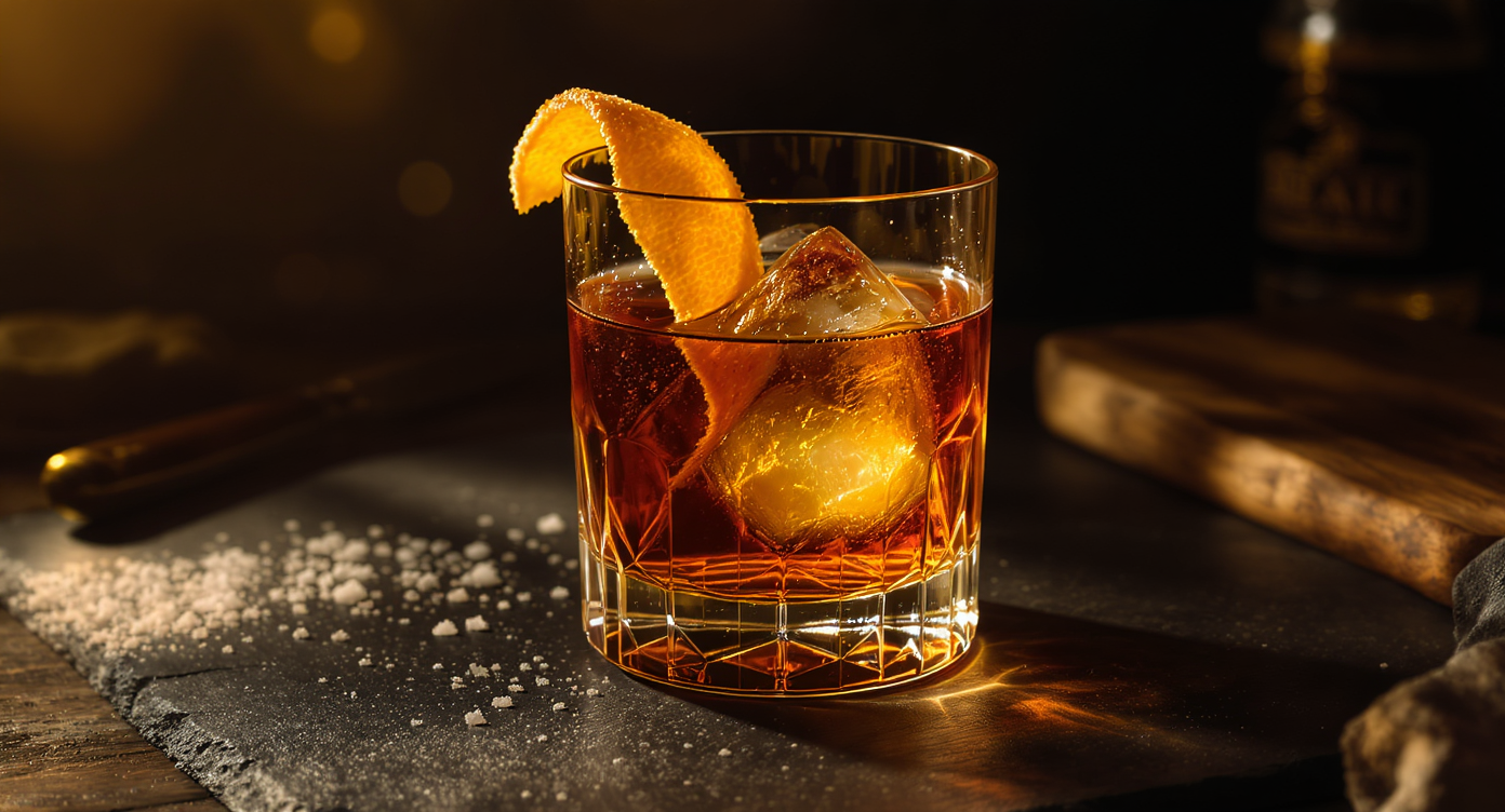 Birria Fat-Washed Tequila Old Fashioned