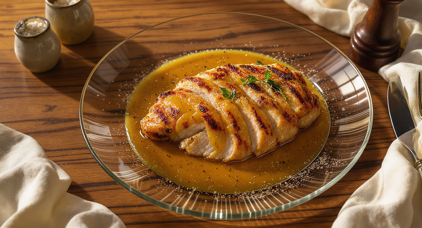 Crispy Pan-Seared Chicken Breast with Lemon Herb Pan Sauce