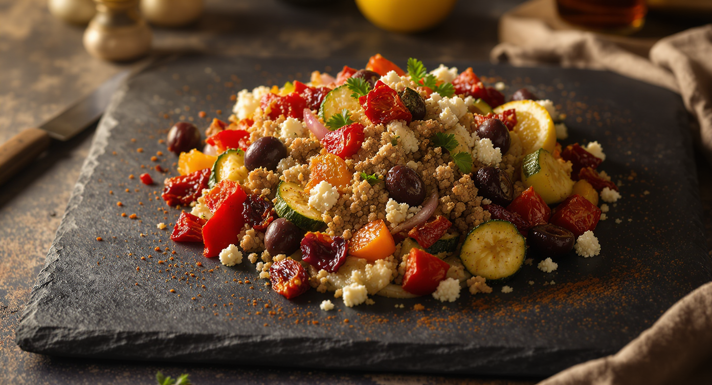 Mediterranean Turkey Skillet with Lemon, Olives & Feta