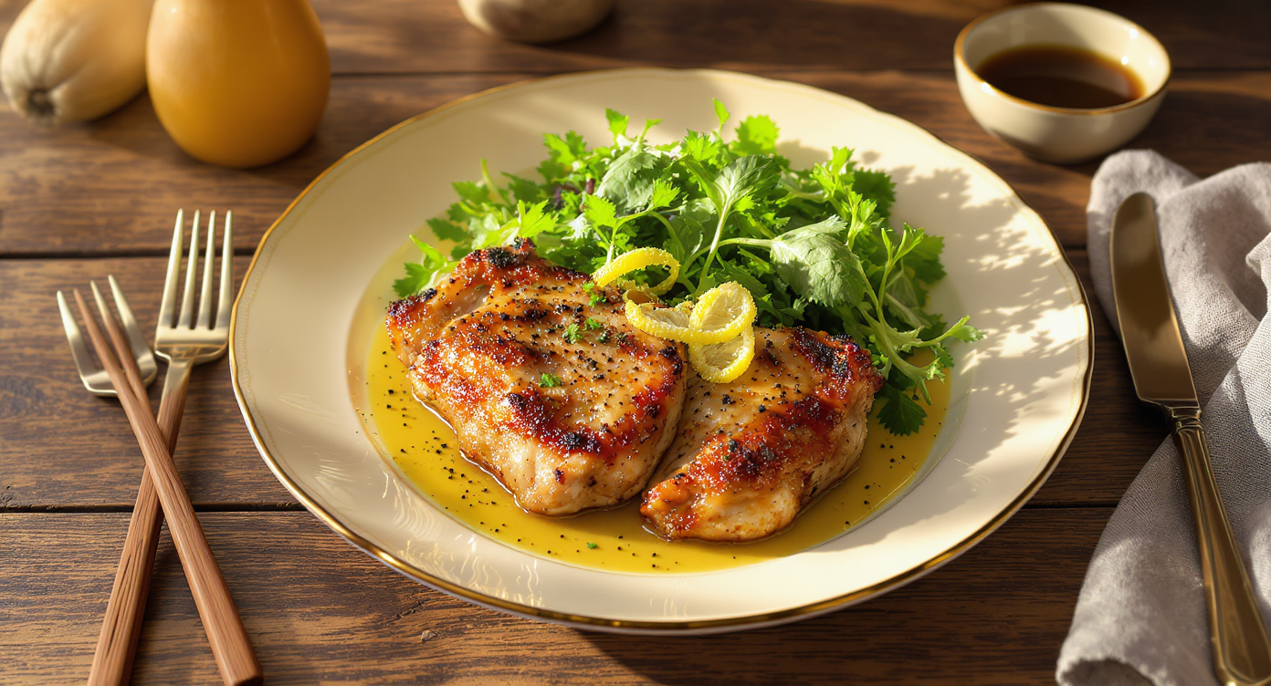 Zesty Roast Chicken with Herb Salad