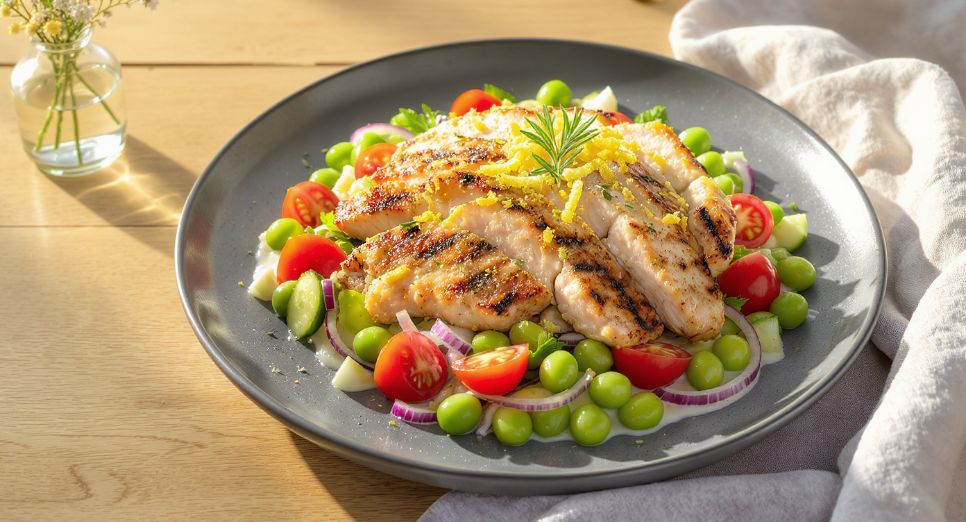 Grilled Lemon Herb Chicken & Edamame Salad (Ultra High Protein)