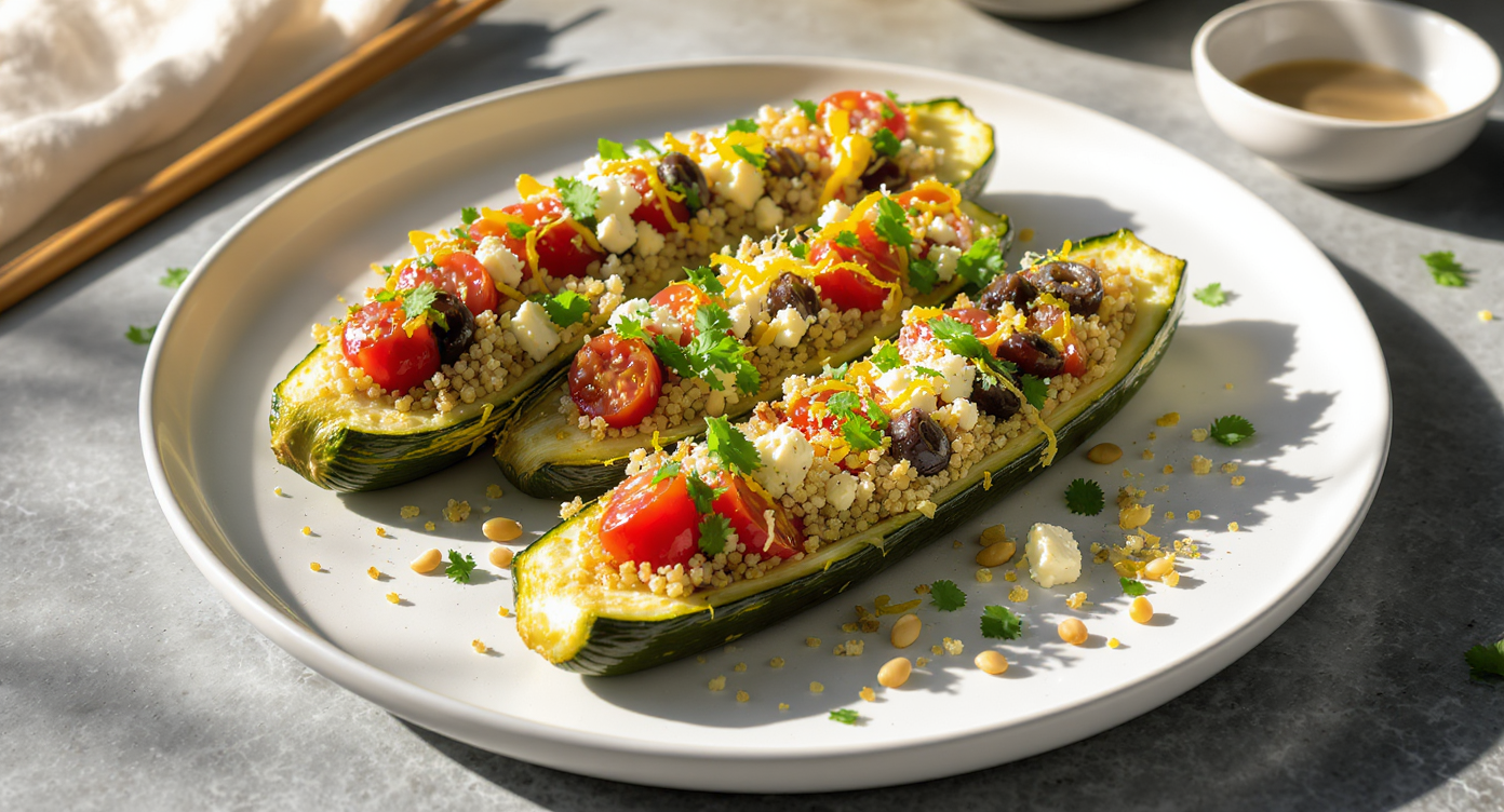 Mediterranean Stuffed Zucchini Boats