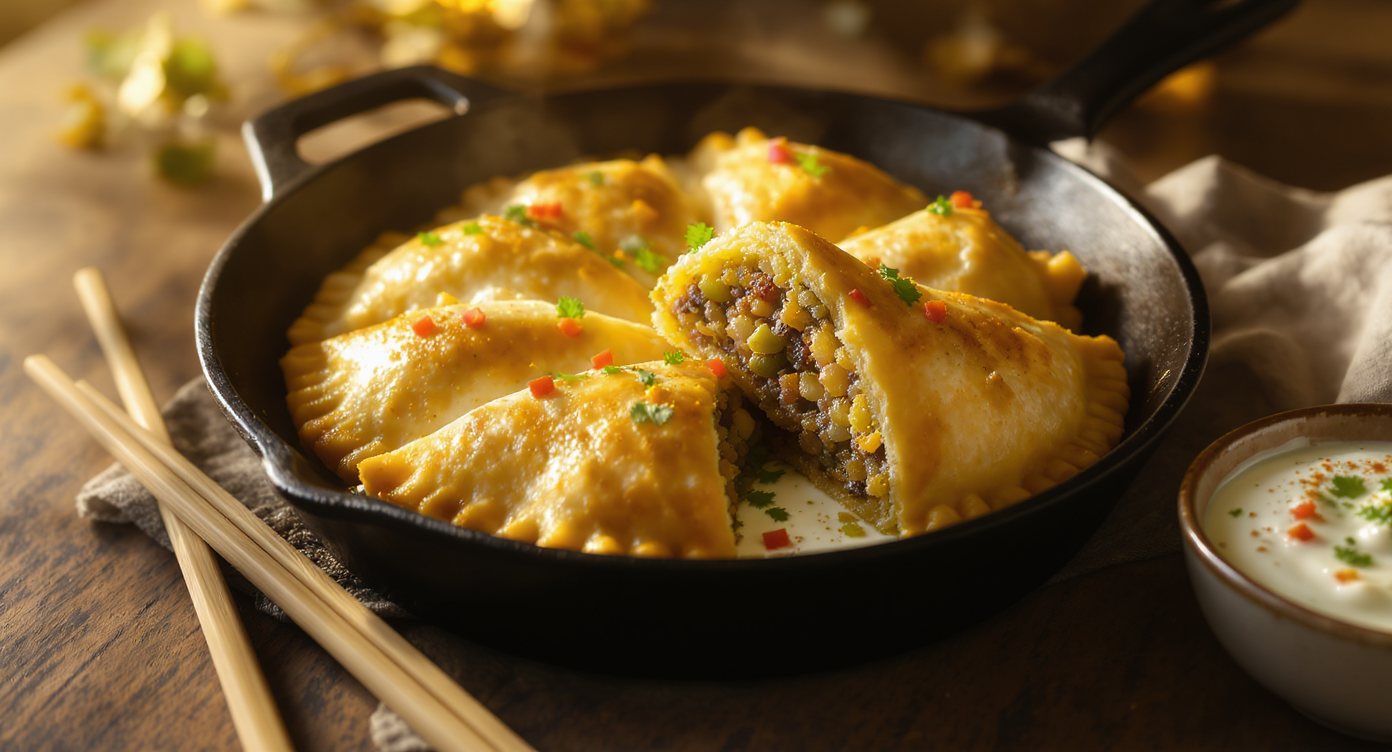 Classic Beef Empanadas with Chimichurri Yogurt Dip (No Cilantro)