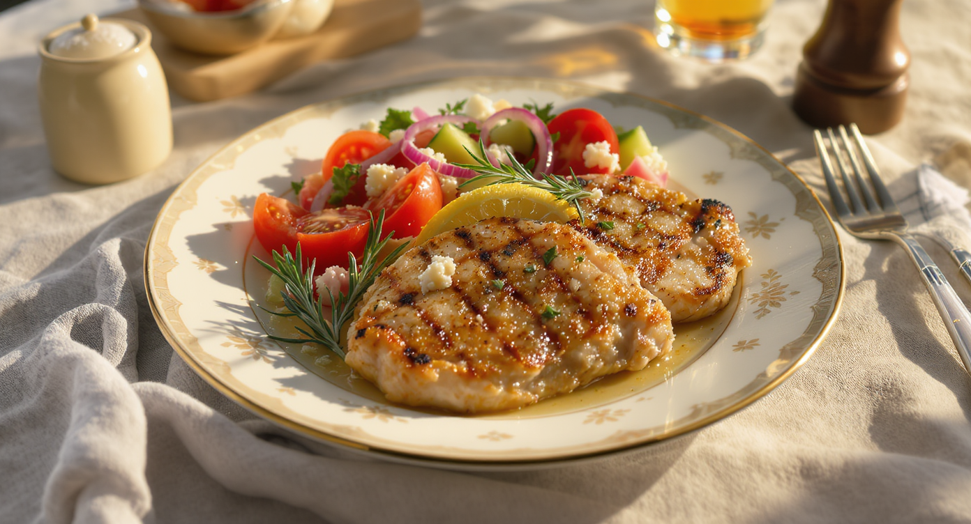 Lemon Rosemary Grilled Chicken with Summer Tomato Salad