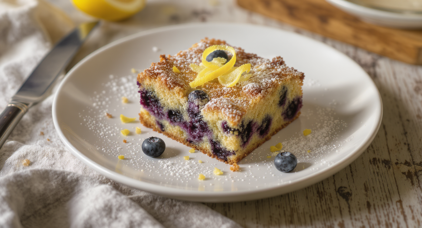 One-Bowl Blueberry Lemon Snack Cake
