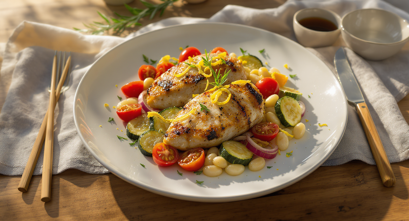 Herb-Roasted Lemon Chicken with Summer Vegetables