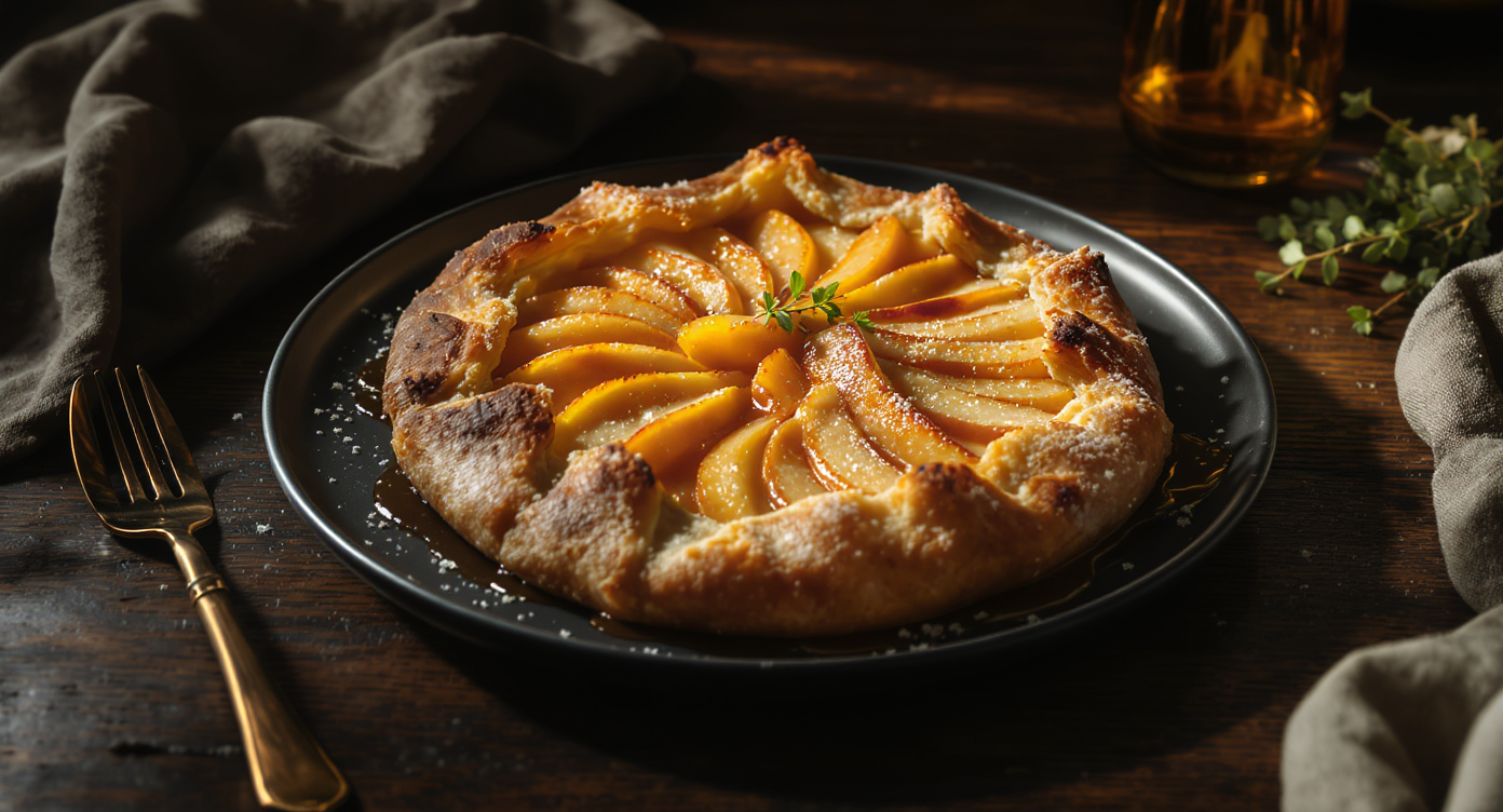 Gravenstein Apple Galette with Salted Caramel Drizzle