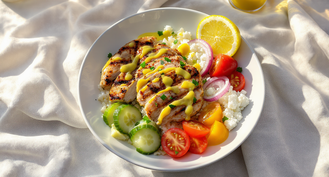 Grilled Chicken Mediterranean Rice Bowl