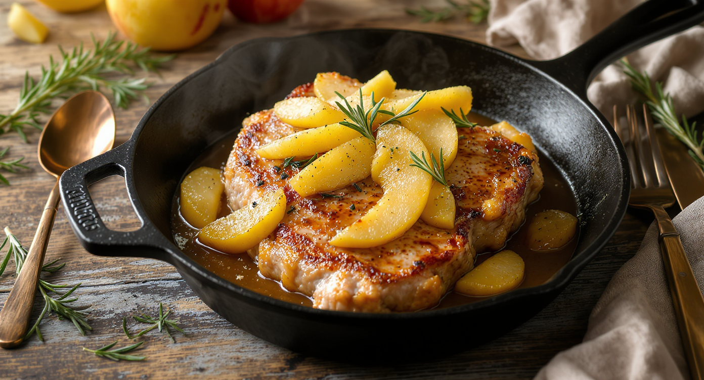 Seared Pork Chops with Apple-Rosemary Pan Sauce (Gluten-Free)