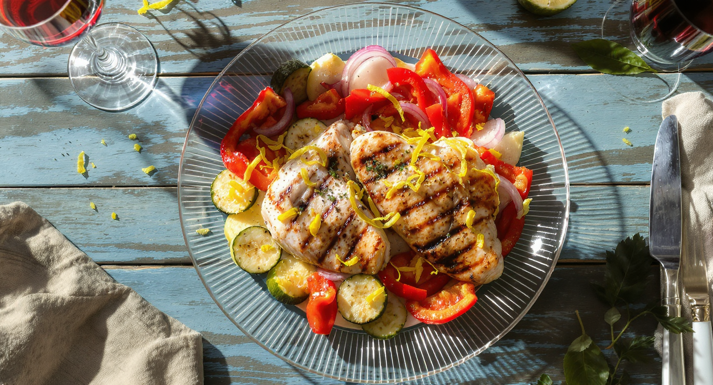 Mediterranean Grilled Chicken with Summer Veggies