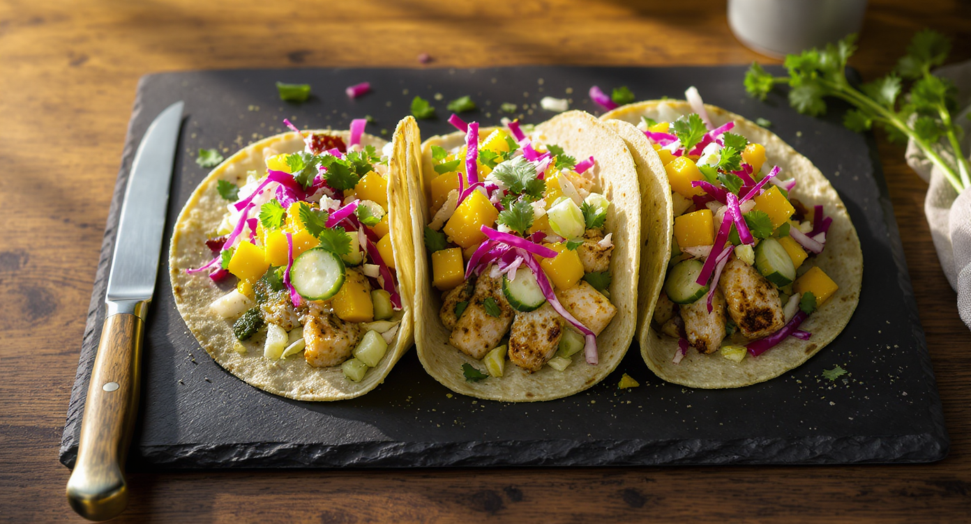 Asian Salsa & Matcha Fish Tacos