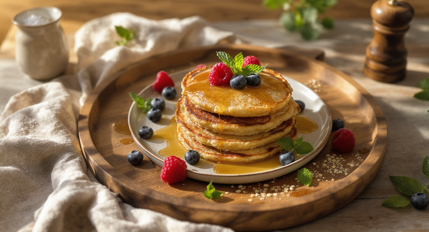 Small Batch Summer Berry Oat Pancakes