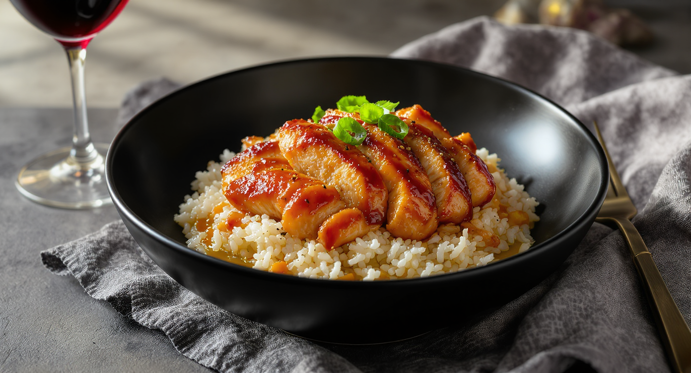 Sweet-Soy Glazed Chicken with Coconut-Ginger Rice