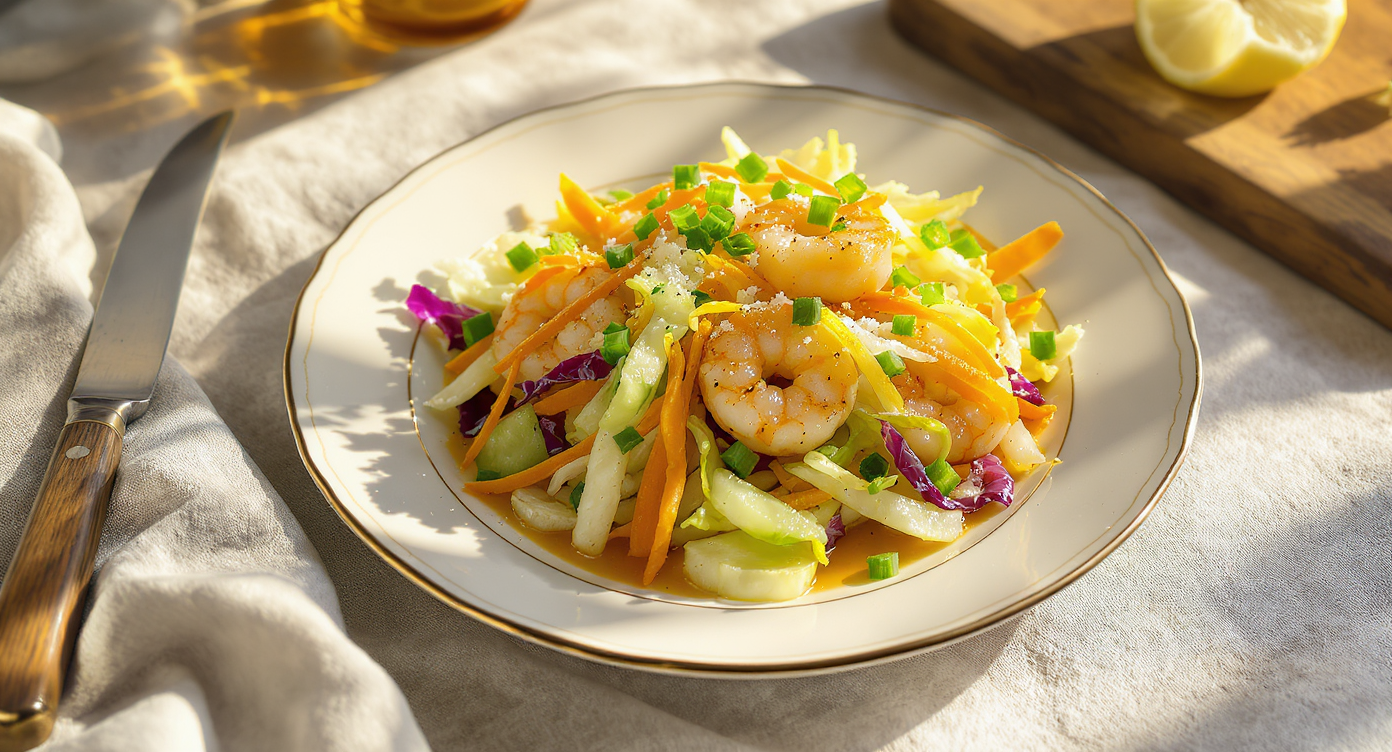 Chilled Napa Cabbage Shrimp Wraps with Zesty Lime Sauce