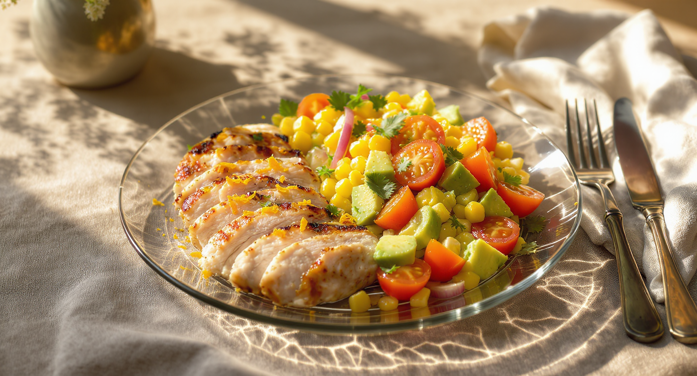 Seared Citrus Chicken with Summer Corn Salad
