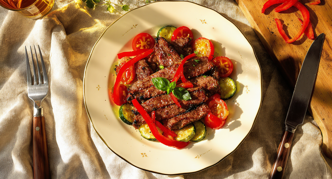 Wok-Seared Garlic Butter Steak & Summer Veggies (Keto)