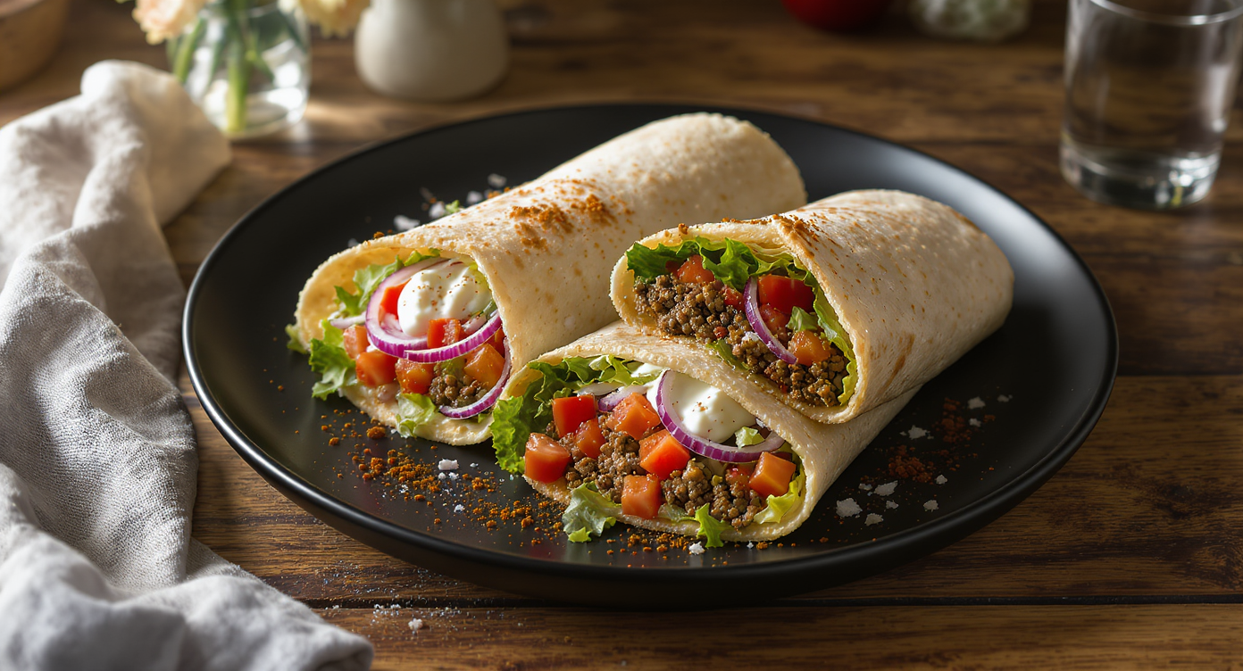 Mediterranean Beef Pita Wraps