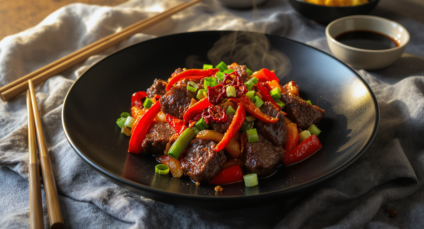 Sichuan-Style Velveted Beef Stir-Fry