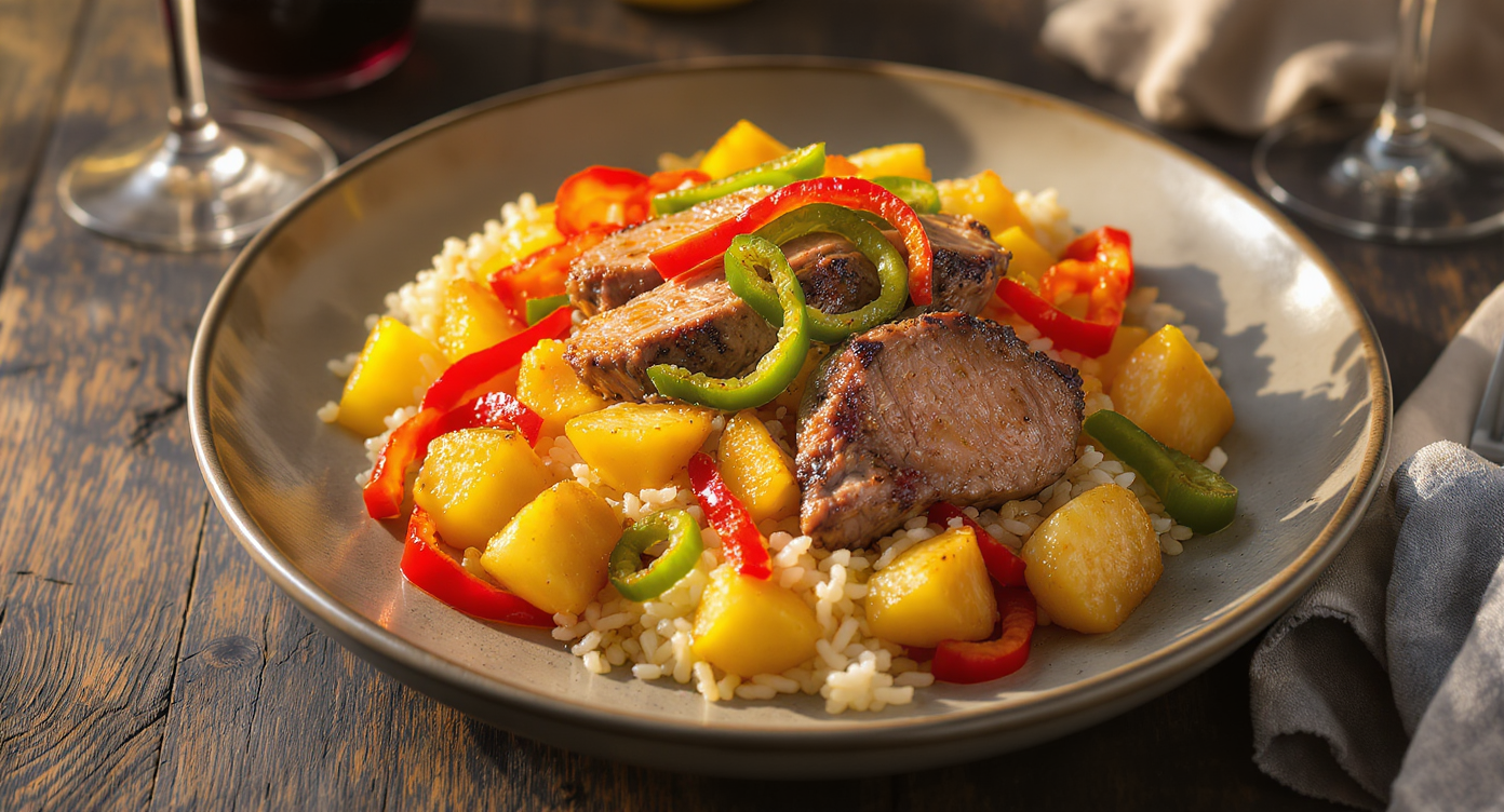 One-Pan Chicken and Veggie Steak Rice