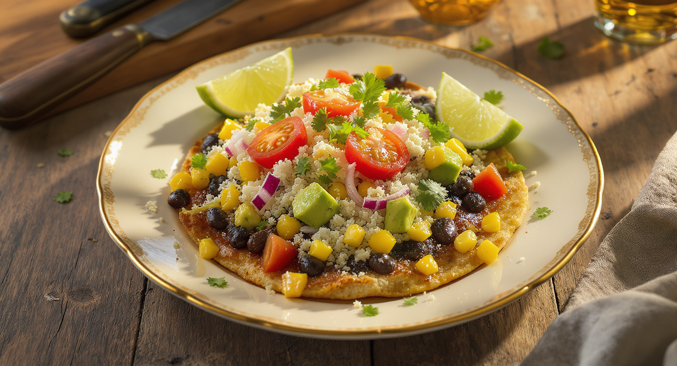 Charred Corn and Black Bean Tostadas
