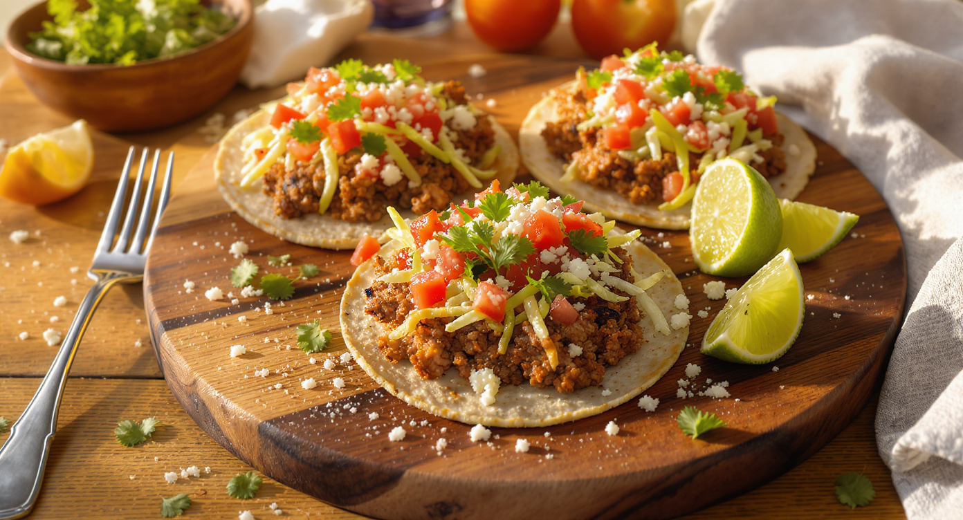 Grilled Turkey Picadillo Tostadas