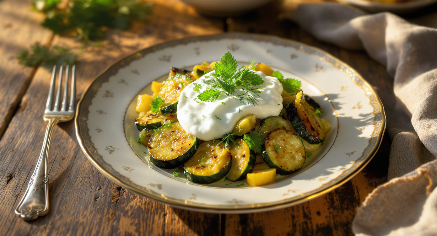 Zucchini & Greek Yogurt Stir-Fry with Herbs