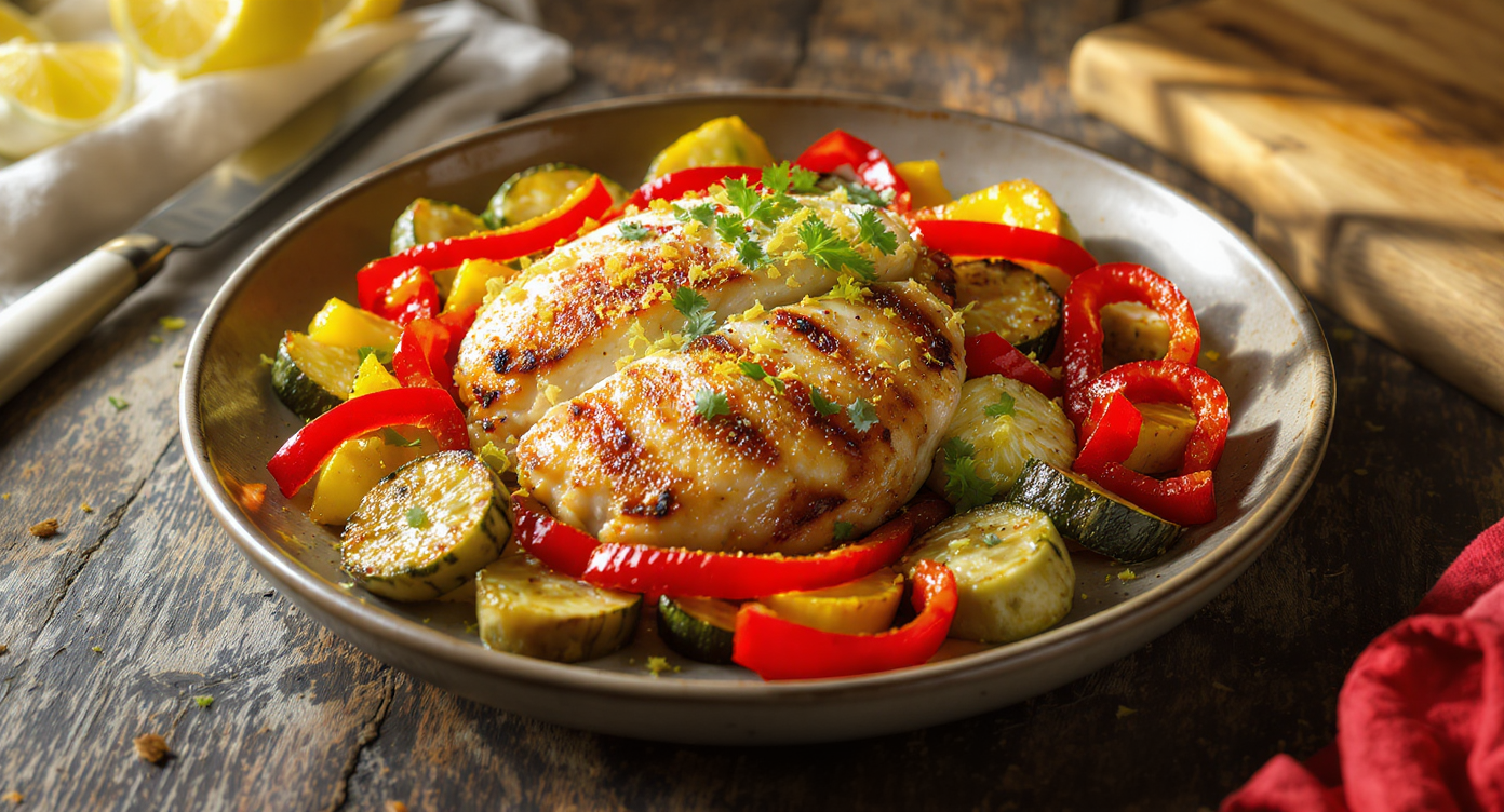 Florida Summer Sheet Pan Lemon-Herb Chicken & Veggies (Keto/Paleo)