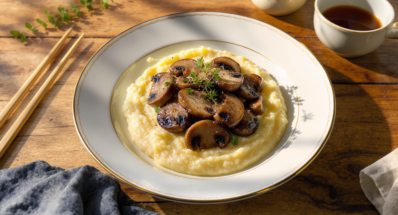 Creamy Polenta with Sautéed Mushrooms