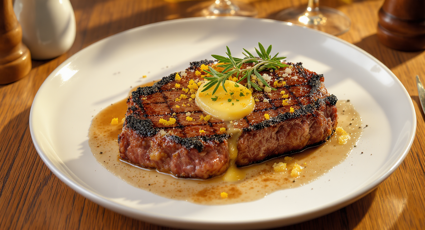 Rosemary Garlic Steak with Lemon Butter