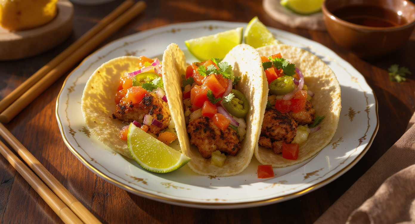 Charred Chicken Tacos with Fire-Roasted Salsa