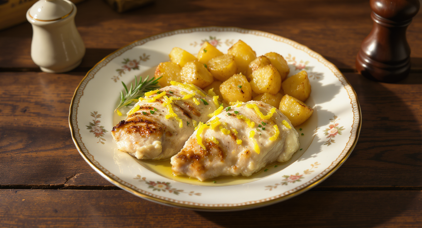 Lemon Rosemary Chicken with Roasted Potatoes